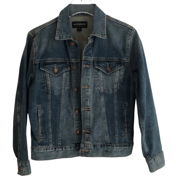 Lucky Brand Jacket The Tomboy Trucker Blue Denim Size Small - Picture 1 of 13